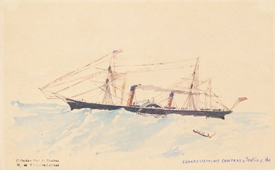 "Scotia", Cunardin höyrylaiva, n. 1879-1880 tekijältä Henri de Toulouse Lautrec